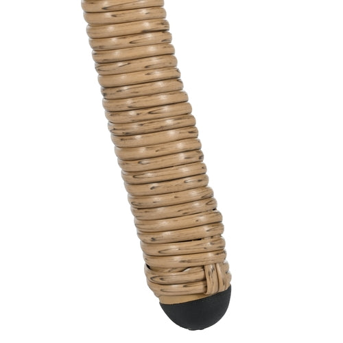 Outdoor Leisure Set, 2 Rattan Single Chairs with A Glass Round Table,