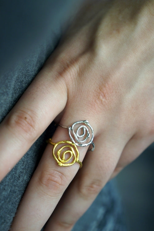 Handmade Nature Ring – Spiral Jasmine Twig Design | Eco Friendly Thin