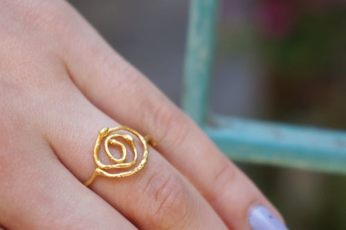 Handmade Nature Ring – Spiral Jasmine Twig Design | Eco Friendly Thin